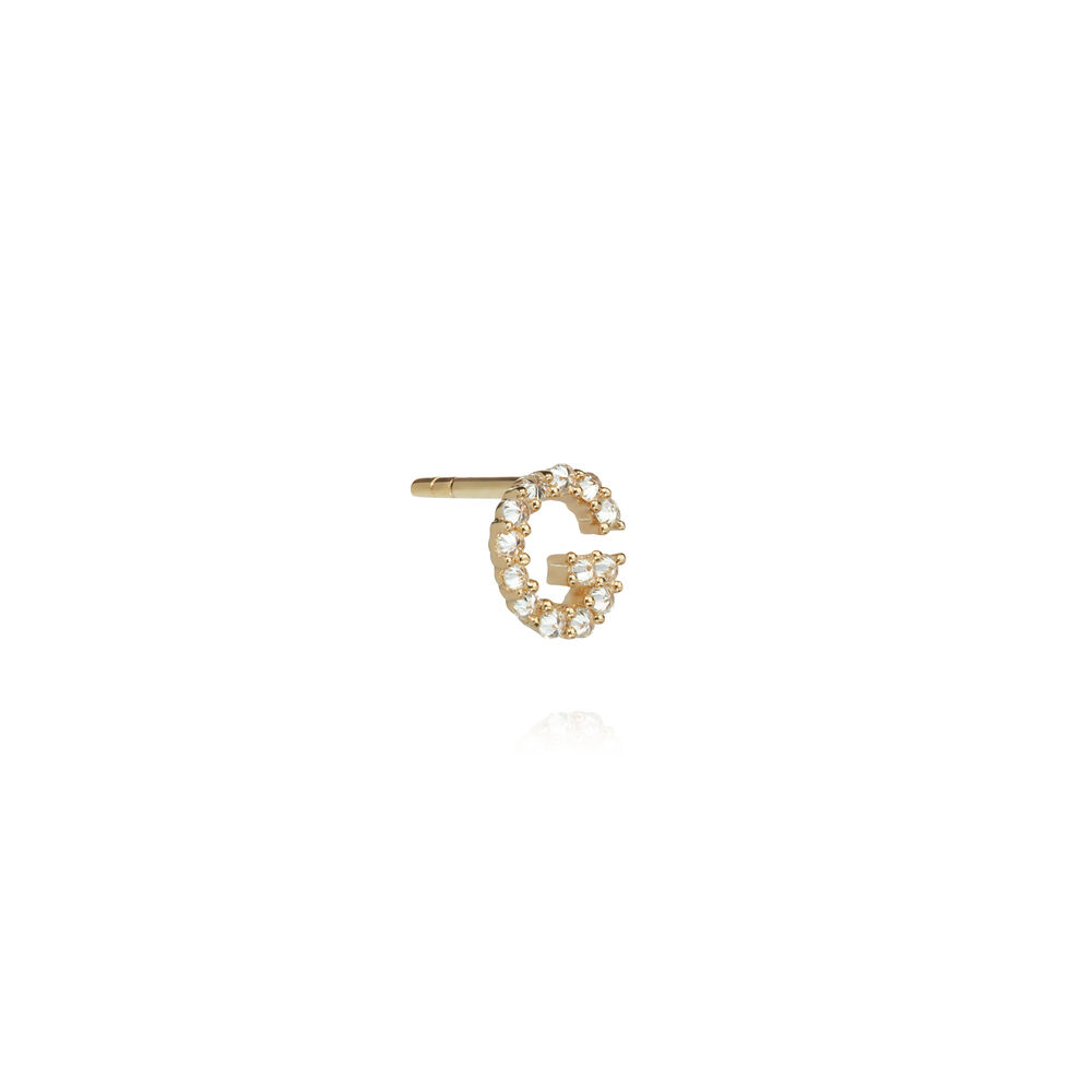 18ct Gold Diamond Initial G Single Stud Earring | Annoushka jewelley